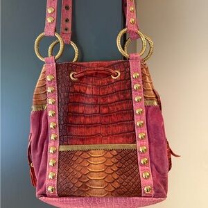Stylish Pink and Brown Women's Bag